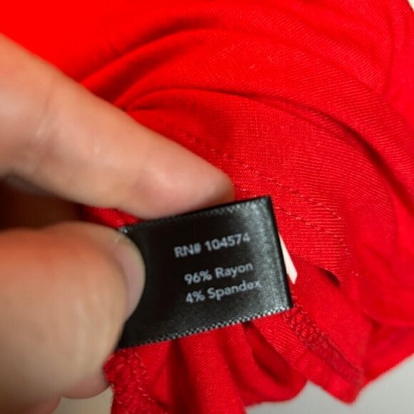 Boston Proper Blouse Women's Size Small Faux Wrap Long Sleeve Red‎ - Picture 4 of 4